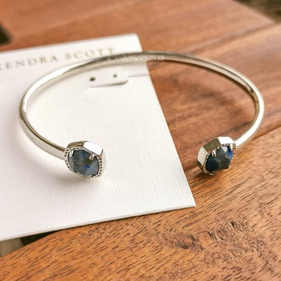 Kendra Scott Davie Cuff Bracelet. Silver Blue Labradorite - Picture 1 of 3